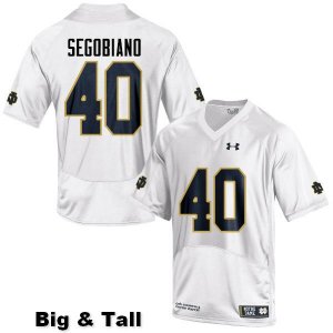 Notre Dame Fighting Irish Men's Brett Segobiano #40 White Under Armour Authentic Stitched Big & Tall College NCAA Football Jersey DGH6599ZK